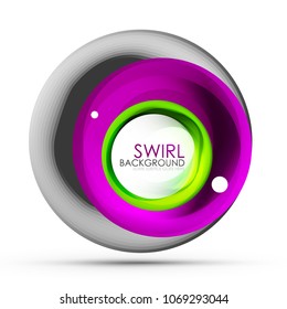 Spiral swirl flowing lines 3d vector abstract digital motion background design. Rotating concept. Vector illustration