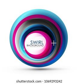 Spiral swirl flowing lines 3d vector abstract background. Vector illustration