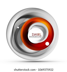 Spiral swirl flowing lines 3d vector abstract digital motion background design. Rotating concept. Vector illustration