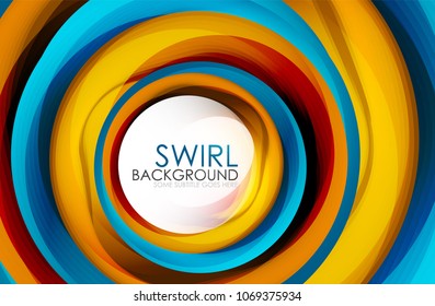 Spiral swirl flowing lines 3d vector abstract digital motion background design. Rotating concept. Vector illustration