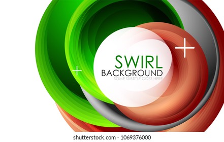 Spiral swirl flowing lines 3d vector abstract background. Vector illustration