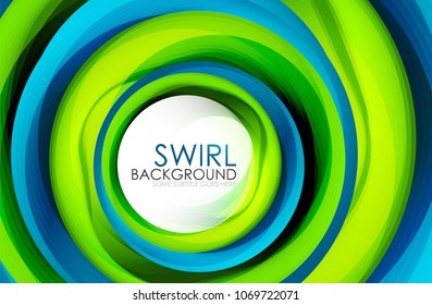 Spiral swirl flowing lines 3d vector abstract digital motion background design. Rotating concept. Vector illustration