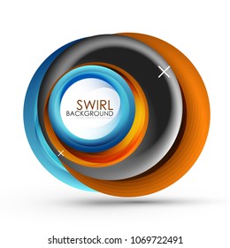 Spiral swirl flowing lines 3d vector abstract background. Vector illustration