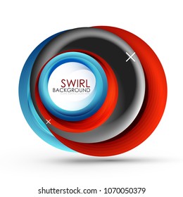 Spiral swirl flowing lines 3d vector abstract background. Vector illustration