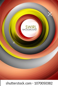 Spiral swirl flowing lines 3d vector abstract background. Vector illustration
