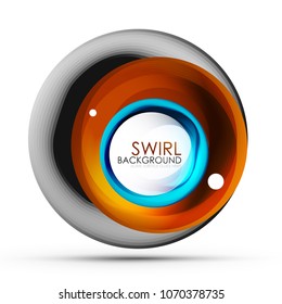 Spiral swirl flowing lines 3d vector abstract digital motion background design. Rotating concept. Vector illustration