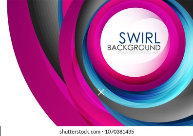 Spiral swirl flowing lines 3d vector abstract background. Vector illustration