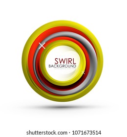 Spiral swirl flowing lines 3d vector abstract background. Vector illustration