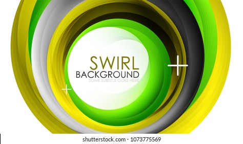 Spiral swirl flowing lines 3d vector abstract background. Vector illustration