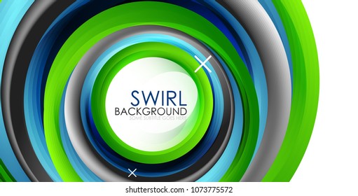 Spiral swirl flowing lines 3d vector abstract background. Vector illustration
