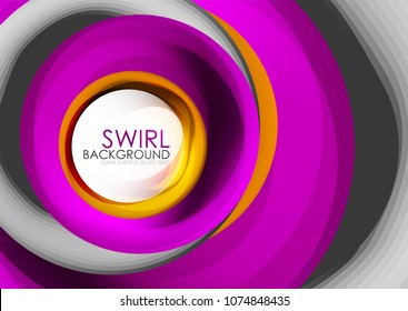 Spiral swirl flowing lines 3d vector abstract digital motion background design. Rotating concept. Vector illustration