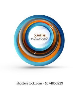 Spiral swirl flowing lines 3d vector abstract background. Vector illustration