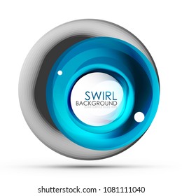 Spiral swirl flowing lines 3d vector abstract digital motion background design. Rotating concept. Vector illustration