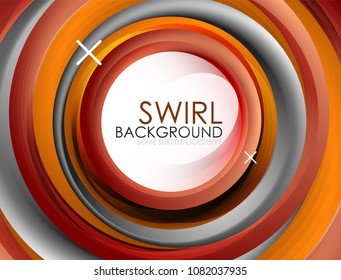 Spiral swirl flowing lines 3d vector abstract background. Vector illustration