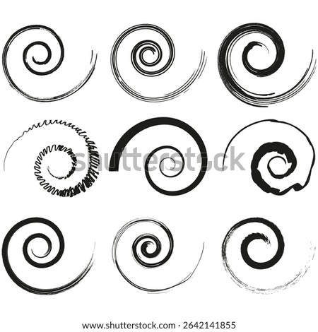 Spiral swirl icon. Round vortex shape. Circular twirl vector. Pattern loop symbol.