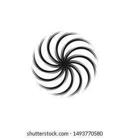 Spiral and swirl motion twisting circles design element set. Vector illustration