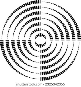 Spiral and swirl motion twisting circles objects design elements