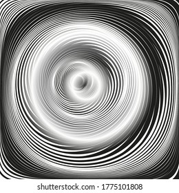 Spirale Drehbewegung und Wirbelentäuschung. abstraktes Design. Vektorkunst