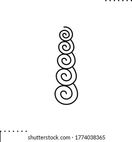 spiral swirl ornament  vector icon in outlines