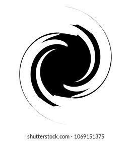 Spiral, swirl, twirl abstract design element. Rotating motif