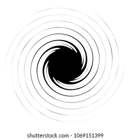 Spiral, swirl, twirl abstract design element. Rotating motif