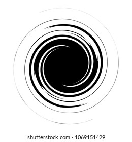 Spiral, swirl, twirl abstract design element. Rotating motif