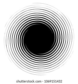Spiral, swirl, twirl abstract design element. Rotating motif