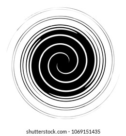 Spiral, swirl, twirl abstract design element. Rotating motif