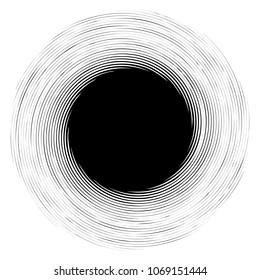 Spiral, swirl, twirl abstract design element. Rotating motif