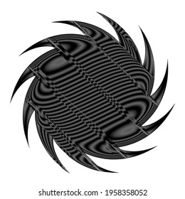 Spiral, swirl, twirl design element with sketchy, scribble pattern