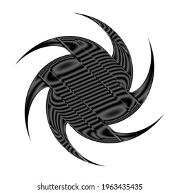 Spiral, swirl, twirl design element with sketchy, scribble pattern
