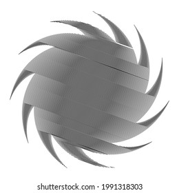 Spiral, swirl, twirl design element with sketchy, scribble pattern