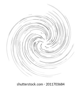 Espiral, giratoria, elemento de diseño giratorio. Rotación de líneas de radioAL