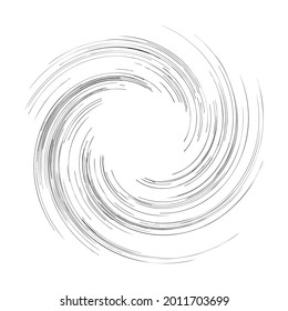 Spiral, swirl, twirl design element. Rotating radiAL lines