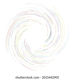 Spiral, swirl, twirl design element. Rotating radiAL lines