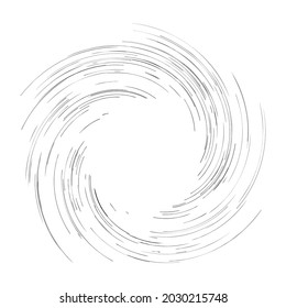 Spiral, swirl, twirl design element. Rotating radiAL lines