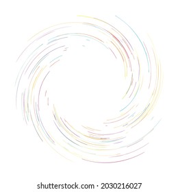 Spiral, swirl, twirl design element. Rotating radiAL lines