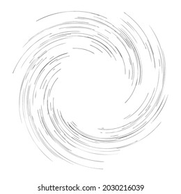 Spiral, swirl, twirl design element. Rotating radiAL lines