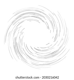 Spiral, swirl, twirl design element. Rotating radiAL lines