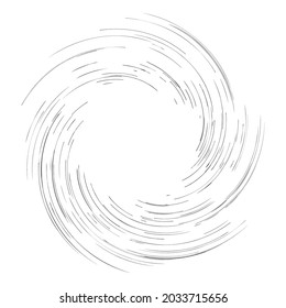 Spiral, swirl, twirl design element. Rotating radiAL lines