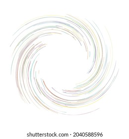 Spiral, swirl, twirl design element. Rotating radiAL lines