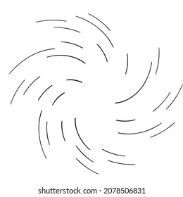 Spiral, swirl, twirl design element. Rotating radiAL lines