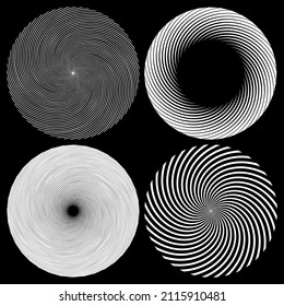 Spiral, swirl, twirl element. Cochlear, vortex, vertigo design shape