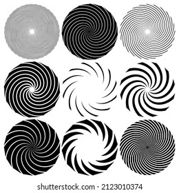 Spiral, swirl, twirl element. Cochlear, vortex, vertigo design shape