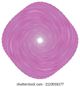 Spiral, swirl, twirl element. Cochlear, vortex, vertigo design shape