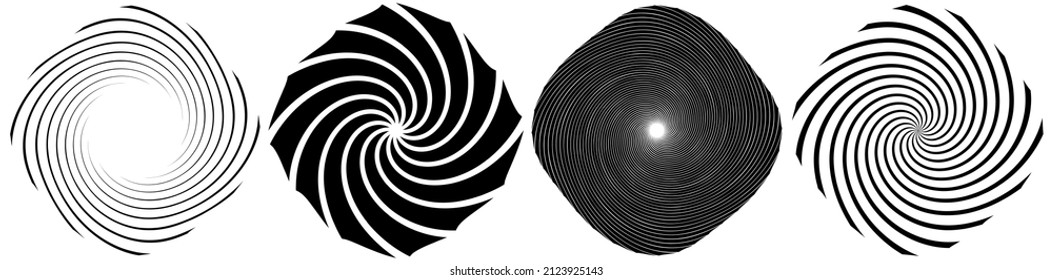 Spiral, swirl, twirl element. Cochlear, vortex, vertigo design shape