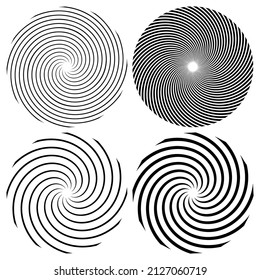 Spiral, swirl, twirl element. Cochlear, vortex, vertigo design shape