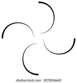 Spiral, swirl, twirl element. Cyclic whirlpool, whirlwind contortion design