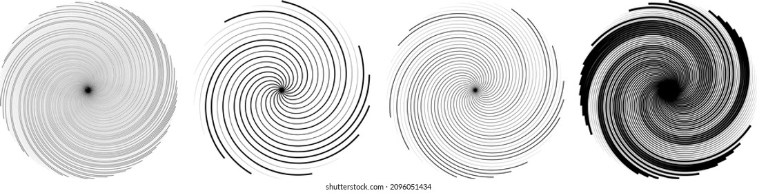 Spiral, swirl, twirl element. Cyclic whirlpool, whirlwind contortion design