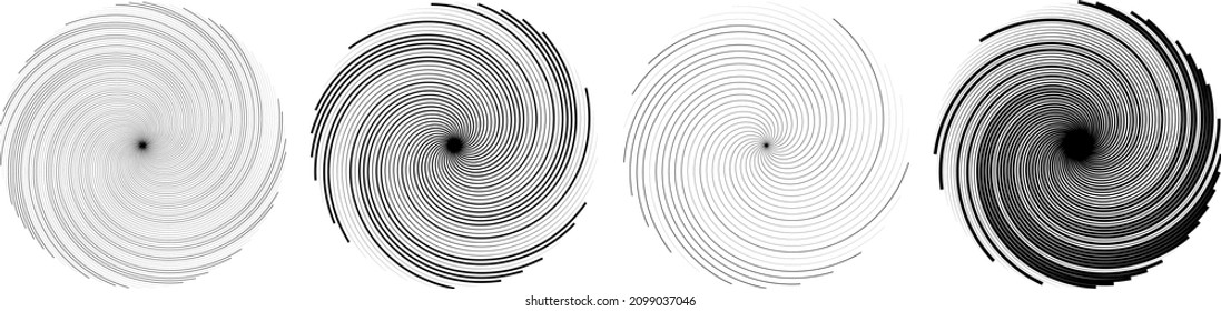 Spiral, swirl, twirl element. Cyclic whirlpool, whirlwind contortion design